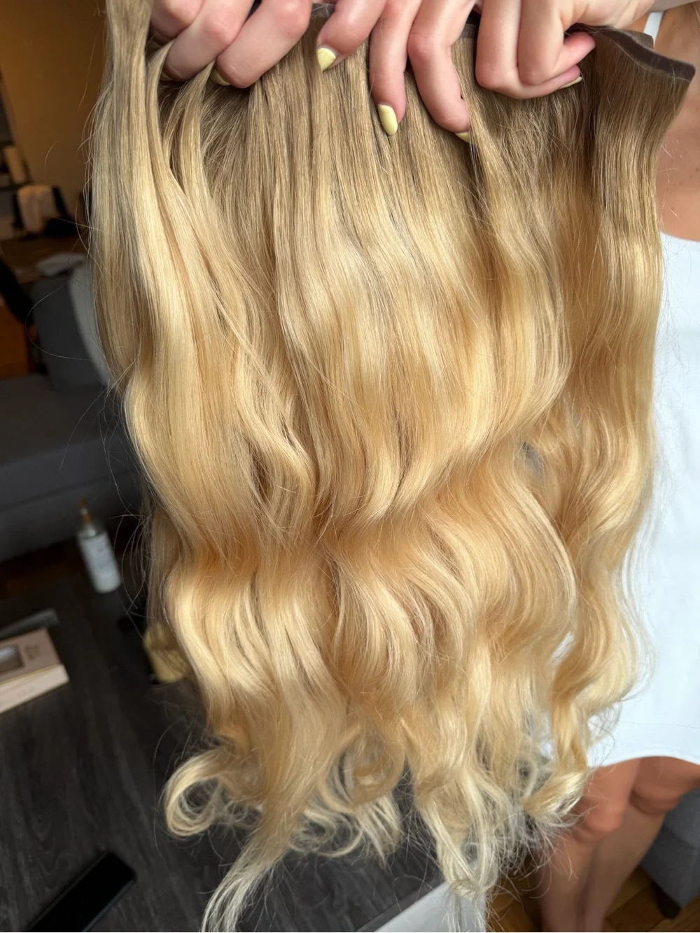BELLAMI Silk Seam Golden Hour Blonde Balayage Hair Extensions 22inch 240g